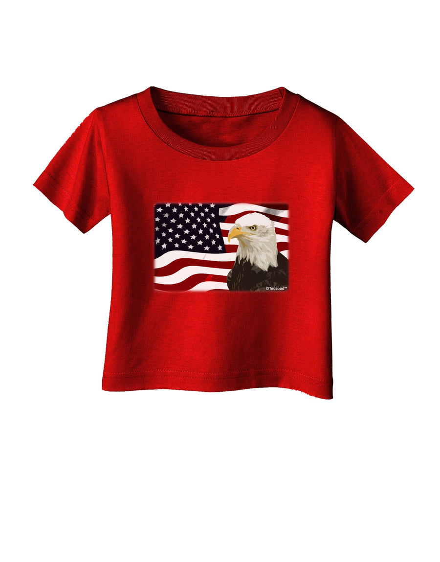 Patriotic USA Flag with Bald Eagle Infant T-Shirt Dark by TooLoud-Infant T-Shirt-TooLoud-Black-06-Months-Davson Sales