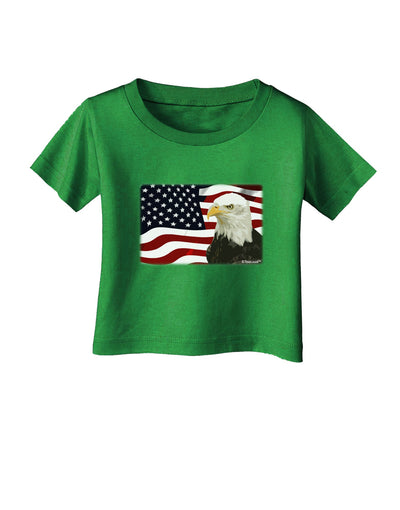 Patriotic USA Flag with Bald Eagle Infant T-Shirt Dark by TooLoud-Infant T-Shirt-TooLoud-Royal-Blue-06-Months-Davson Sales