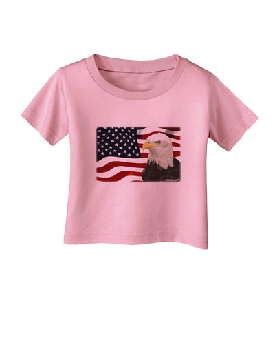 Patriotic USA Flag with Bald Eagle Infant T-Shirt by TooLoud-Infant T-Shirt-TooLoud-Candy-Pink-06-Months-Davson Sales