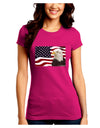 Patriotic USA Flag with Bald Eagle Juniors Crew Dark T-Shirt by TooLoud-T-Shirts Juniors Tops-TooLoud-Hot-Pink-Juniors Fitted Small-Davson Sales
