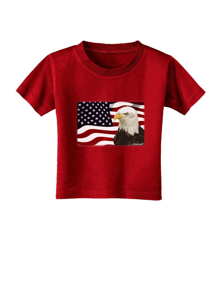 Patriotic USA Flag with Bald Eagle Toddler T-Shirt Dark by TooLoud-Toddler T-Shirt-TooLoud-Black-2T-Davson Sales