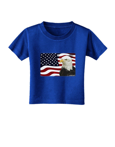 Patriotic USA Flag with Bald Eagle Toddler T-Shirt Dark by TooLoud-Toddler T-Shirt-TooLoud-Red-2T-Davson Sales