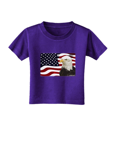 Patriotic USA Flag with Bald Eagle Toddler T-Shirt Dark by TooLoud-Toddler T-Shirt-TooLoud-Purple-2T-Davson Sales