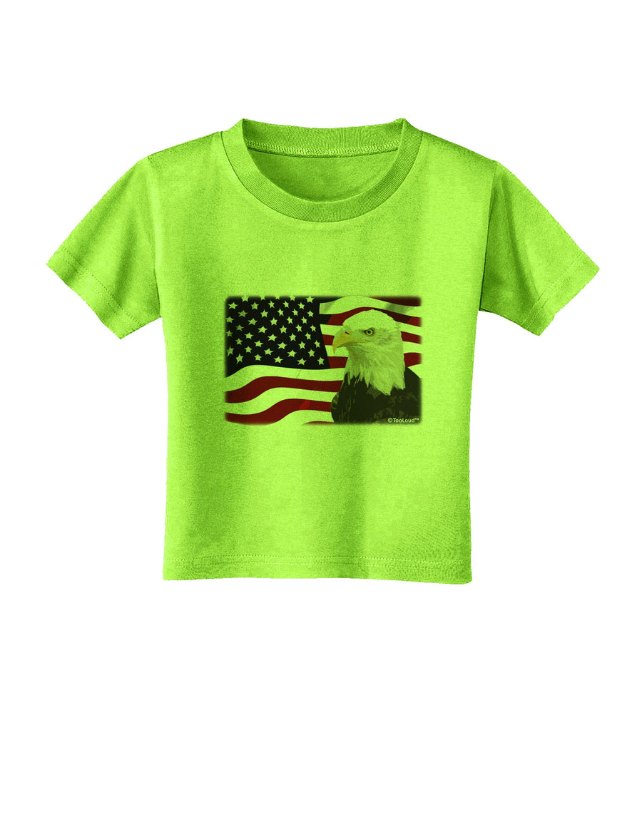 Patriotic USA Flag with Bald Eagle Toddler T-Shirt by TooLoud-Toddler T-Shirt-TooLoud-White-2T-Davson Sales