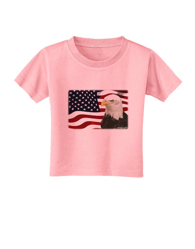 Patriotic USA Flag with Bald Eagle Toddler T-Shirt by TooLoud-Toddler T-Shirt-TooLoud-Candy-Pink-2T-Davson Sales