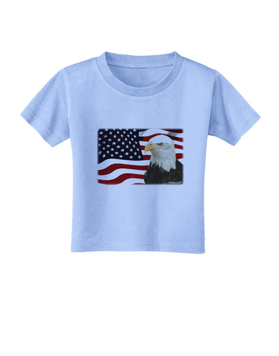 Patriotic USA Flag with Bald Eagle Toddler T-Shirt by TooLoud-Toddler T-Shirt-TooLoud-Aquatic-Blue-2T-Davson Sales