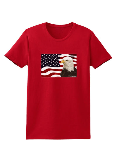 Patriotic USA Flag with Bald Eagle Womens Dark T-Shirt by TooLoud-Womens T-Shirt-TooLoud-Red-X-Small-Davson Sales
