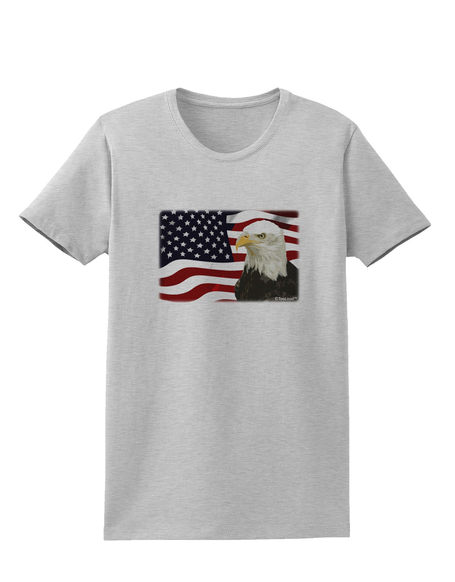 Patriotic USA Flag with Bald Eagle Womens T-Shirt by TooLoud-Womens T-Shirt-TooLoud-White-X-Small-Davson Sales