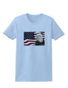 Patriotic USA Flag with Bald Eagle Womens T-Shirt by TooLoud-Womens T-Shirt-TooLoud-Light-Blue-X-Small-Davson Sales