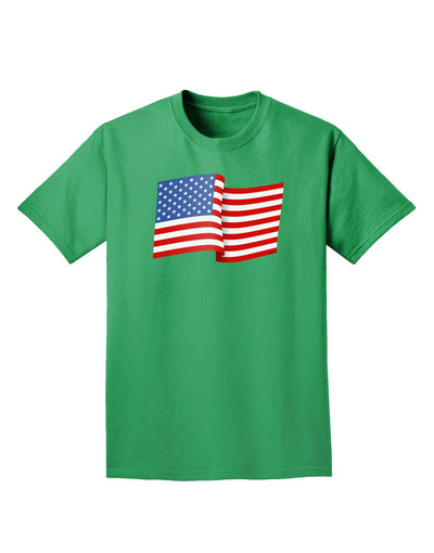 Patriotic Waving USA American Flag Adult Dark T-Shirt-Mens T-Shirt-TooLoud-Kelly-Green-Small-Davson Sales