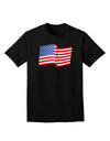 Patriotic Waving USA American Flag Adult Dark T-Shirt