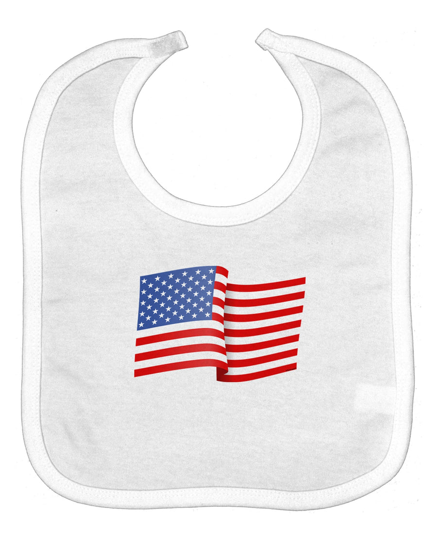 Patriotic Waving USA American Flag Baby Bib