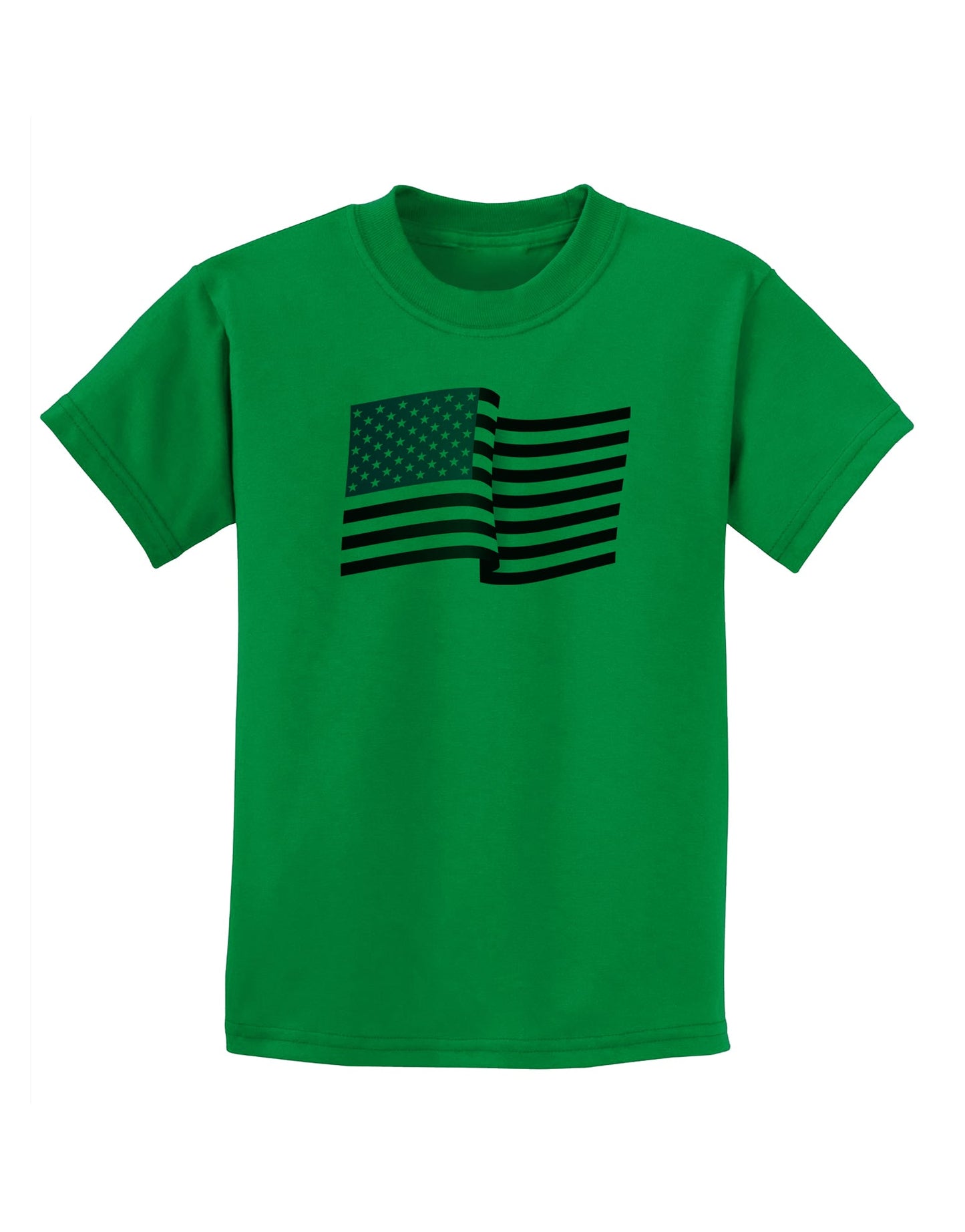 Patriotic Waving USA American Flag Childrens T-Shirt-Childrens T-Shirt-TooLoud-Kelly-Green-X-Small-Davson Sales