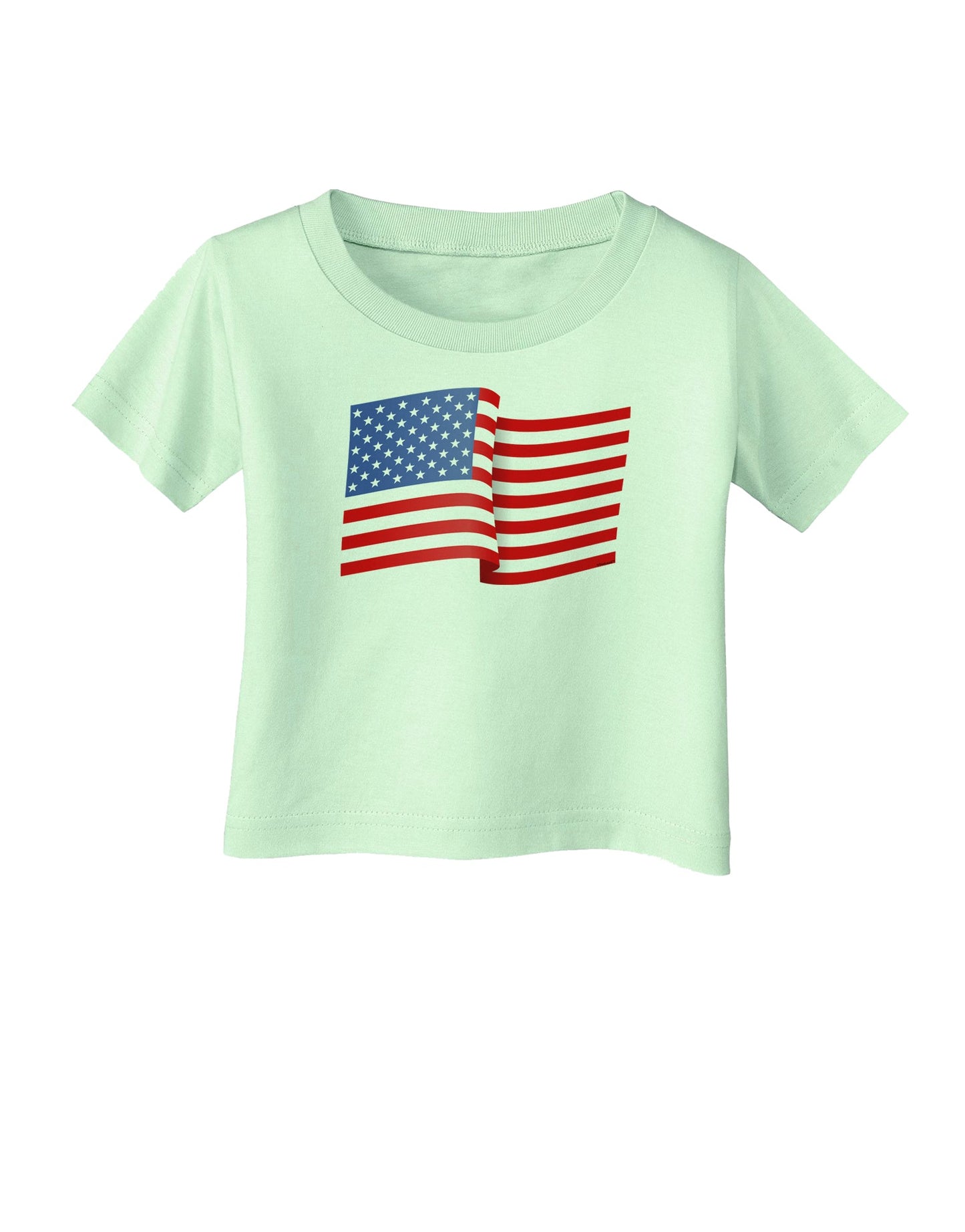 Patriotic Waving USA American Flag Infant T-Shirt-Infant T-Shirt-TooLoud-Light-Green-06-Months-Davson Sales