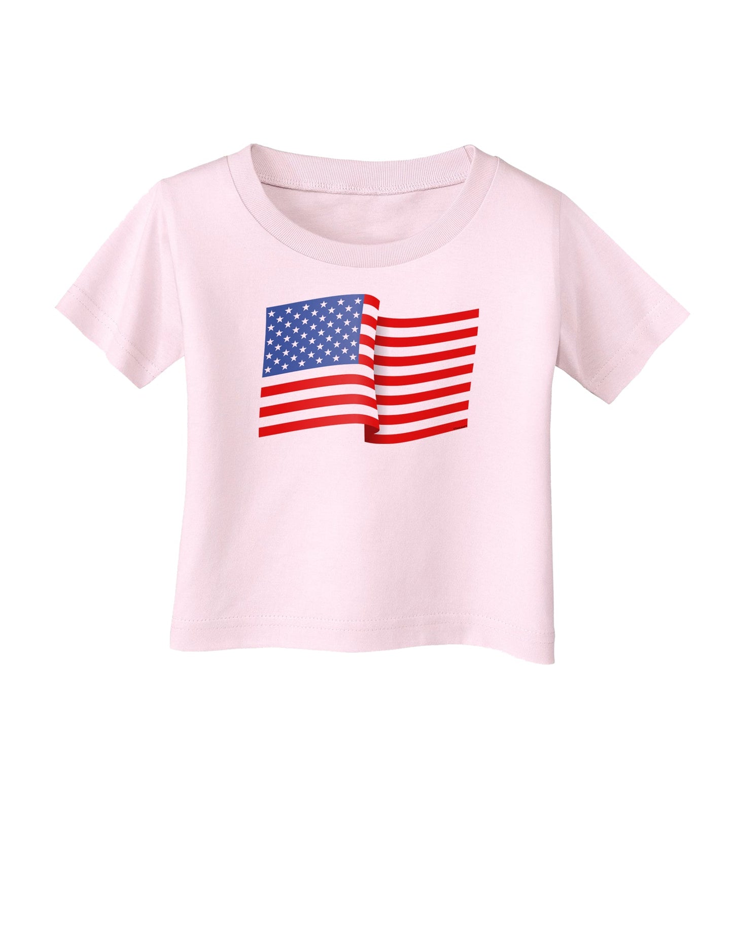 Patriotic Waving USA American Flag Infant T-Shirt-Infant T-Shirt-TooLoud-Light-Pink-06-Months-Davson Sales