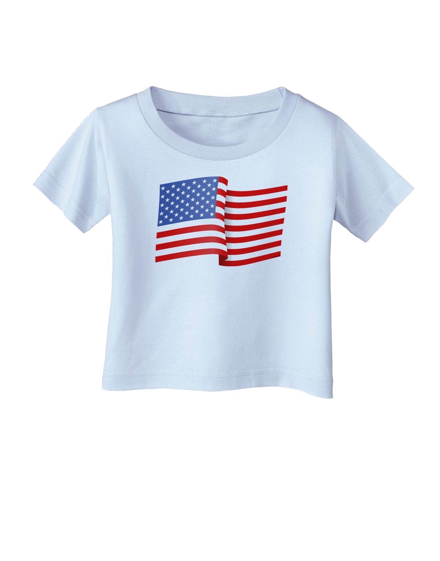 Patriotic Waving USA American Flag Infant T-Shirt-Infant T-Shirt-TooLoud-Light-Blue-06-Months-Davson Sales