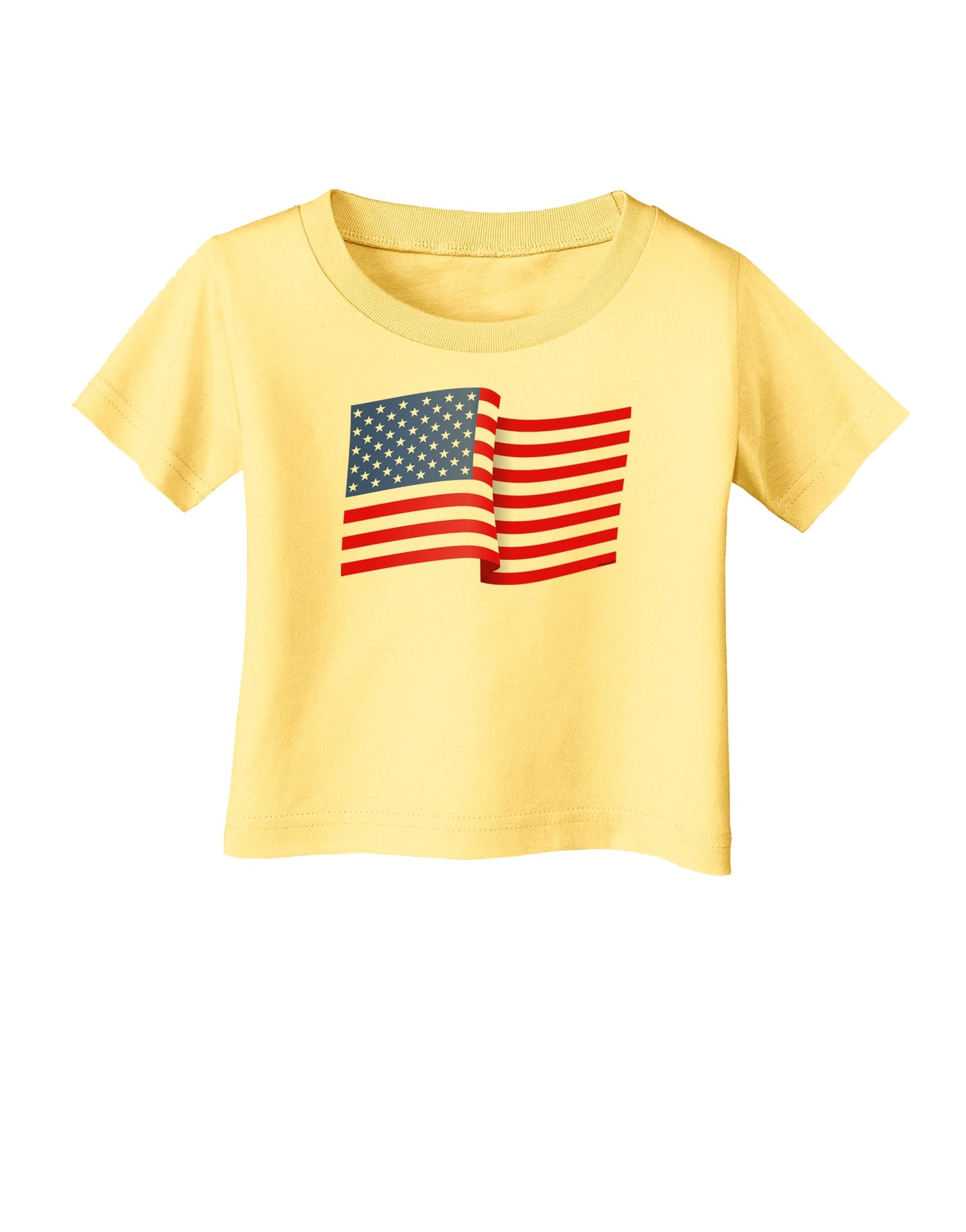 Patriotic Waving USA American Flag Infant T-Shirt-Infant T-Shirt-TooLoud-Daffodil-Yellow-06-Months-Davson Sales