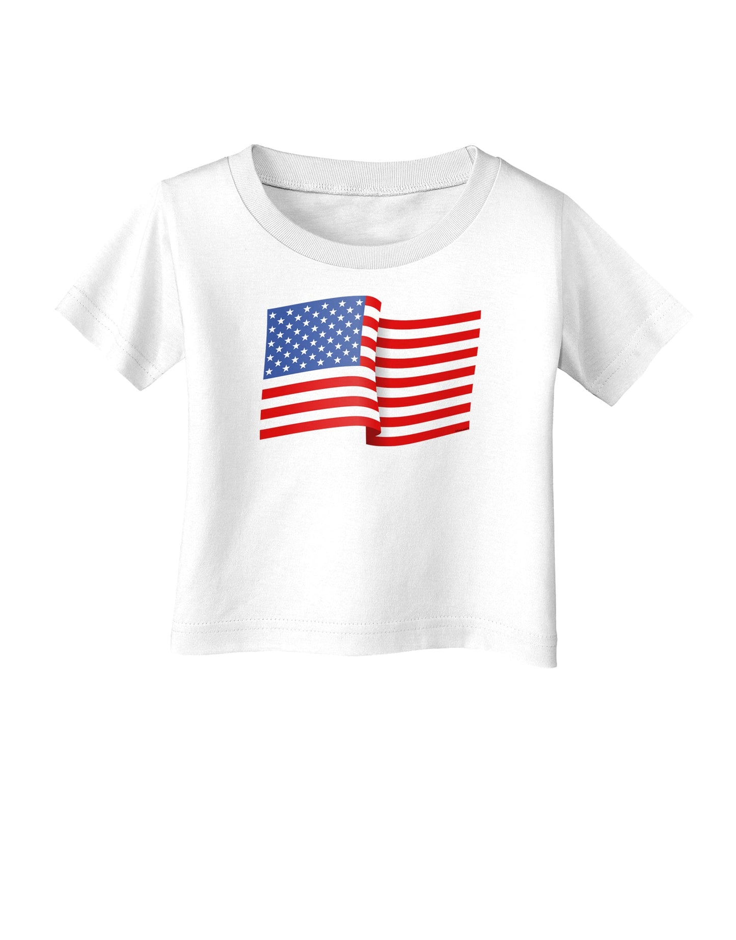 Patriotic Waving USA American Flag Infant T-Shirt-Infant T-Shirt-TooLoud-White-06-Months-Davson Sales