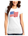 Patriotic Waving USA American Flag Juniors T-Shirt-Womens Juniors T-Shirt-TooLoud-White-Juniors Fitted XS-Davson Sales