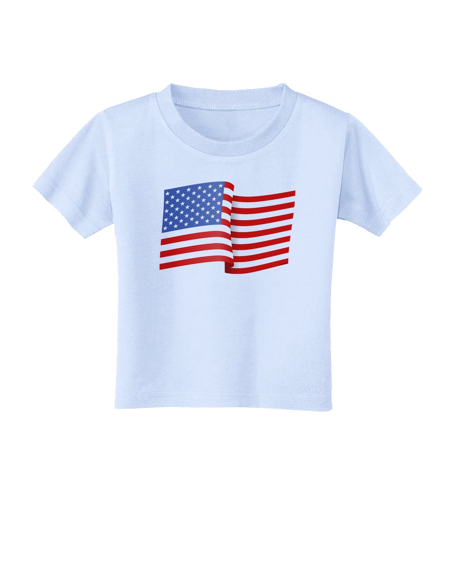Patriotic Waving USA American Flag Toddler T-Shirt-Toddler T-Shirt-TooLoud-Light-Blue-2T-Davson Sales