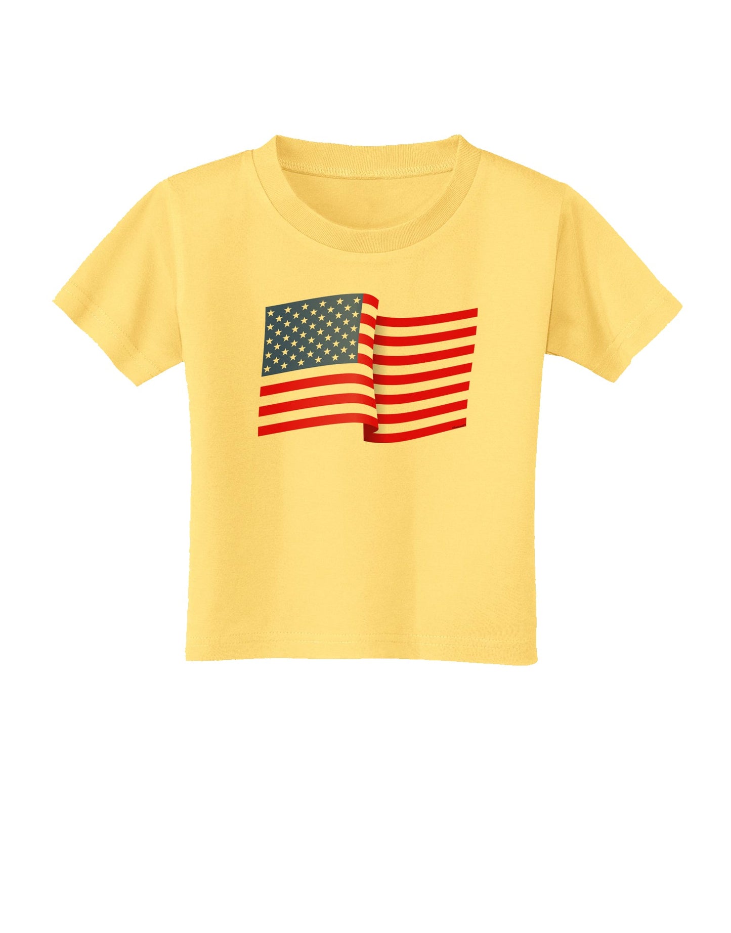 Patriotic Waving USA American Flag Toddler T-Shirt-Toddler T-Shirt-TooLoud-Daffodil-Yellow-2T-Davson Sales