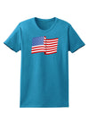Patriotic Waving USA American Flag Womens Dark T-Shirt-TooLoud-Turquoise-X-Small-Davson Sales