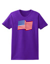 Patriotic Waving USA American Flag Womens Dark T-Shirt-TooLoud-Purple-X-Small-Davson Sales