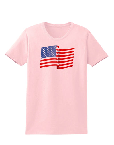 Patriotic Waving USA American Flag Womens T-Shirt-Womens T-Shirt-TooLoud-PalePink-X-Small-Davson Sales