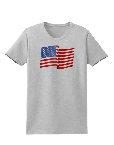 Patriotic Waving USA American Flag Womens T-Shirt-Womens T-Shirt-TooLoud-AshGray-X-Small-Davson Sales