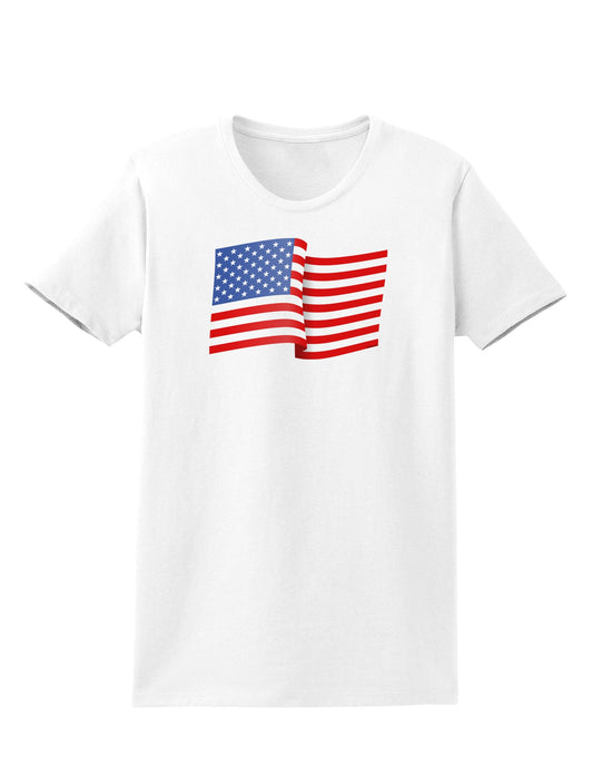 Patriotic Waving USA American Flag Womens T-Shirt-Womens T-Shirt-TooLoud-White-X-Small-Davson Sales