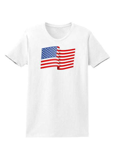 Patriotic Waving USA American Flag Womens T-Shirt-Womens T-Shirt-TooLoud-White-X-Small-Davson Sales