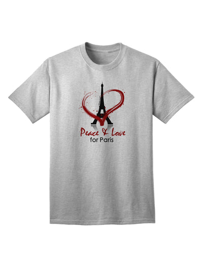 Peace & Love For Paris Adult T-Shirt-Mens T-Shirt-TooLoud-AshGray-Small-Davson Sales