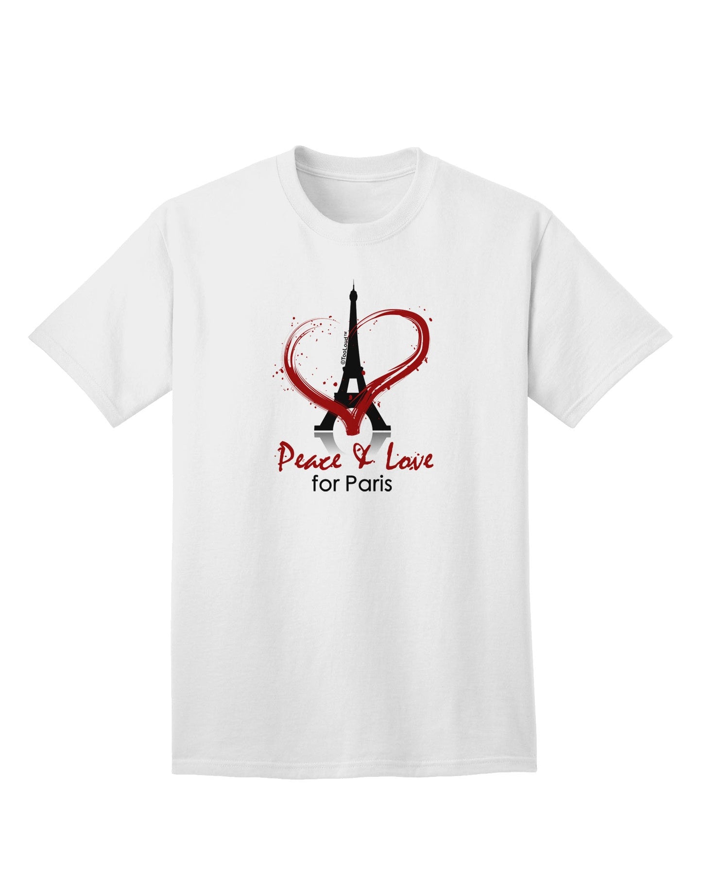 Peace & Love For Paris Adult T-Shirt-Mens T-Shirt-TooLoud-White-Small-Davson Sales