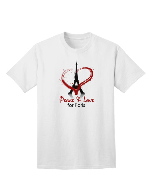 Peace & Love For Paris Adult T-Shirt-Mens T-Shirt-TooLoud-White-Small-Davson Sales