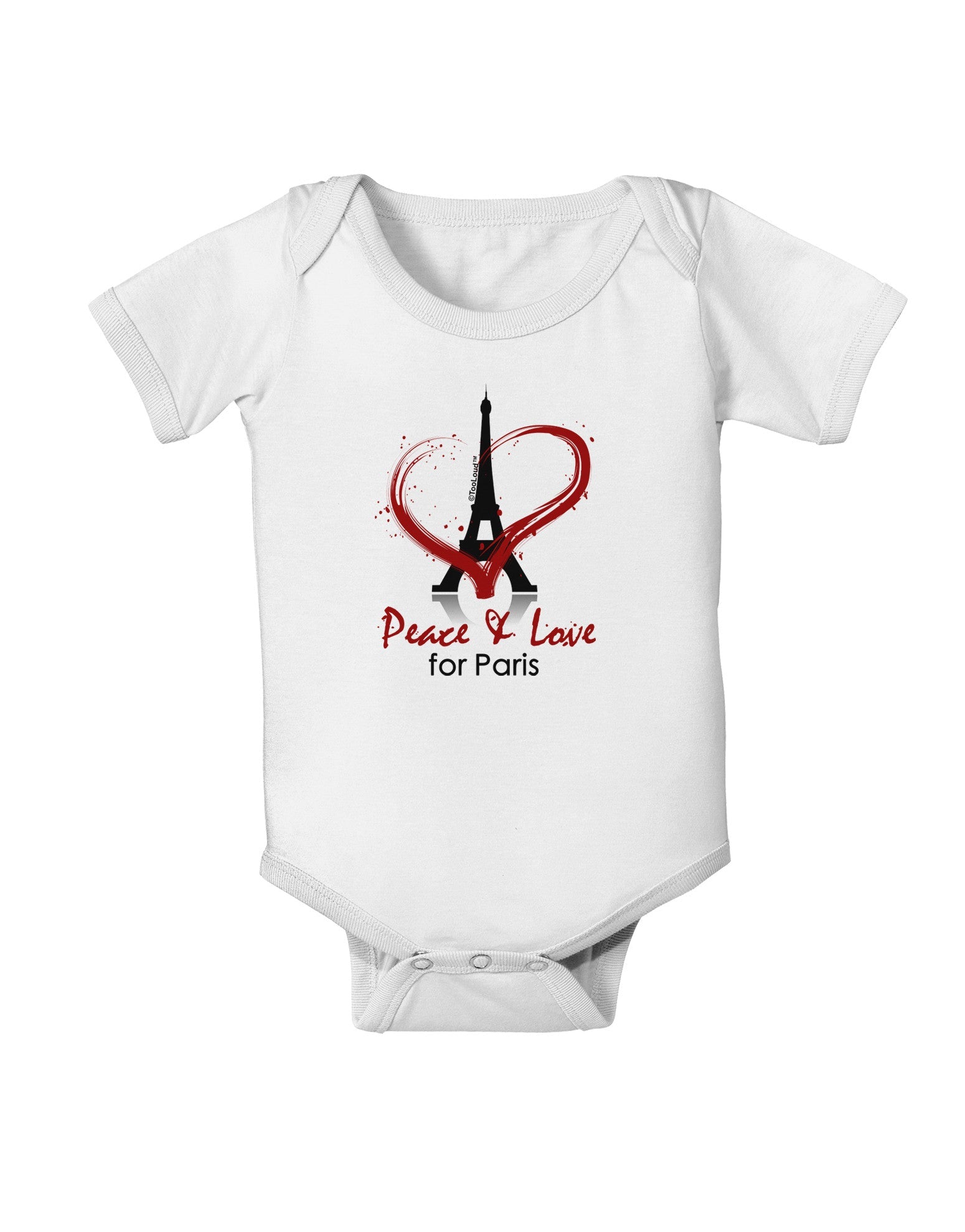 Peace & Love For Paris Baby Romper Bodysuit-Baby Romper-TooLoud-White-06-Months-Davson Sales