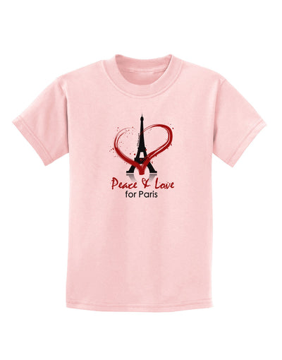 Peace & Love For Paris Childrens T-Shirt-Childrens T-Shirt-TooLoud-PalePink-X-Small-Davson Sales