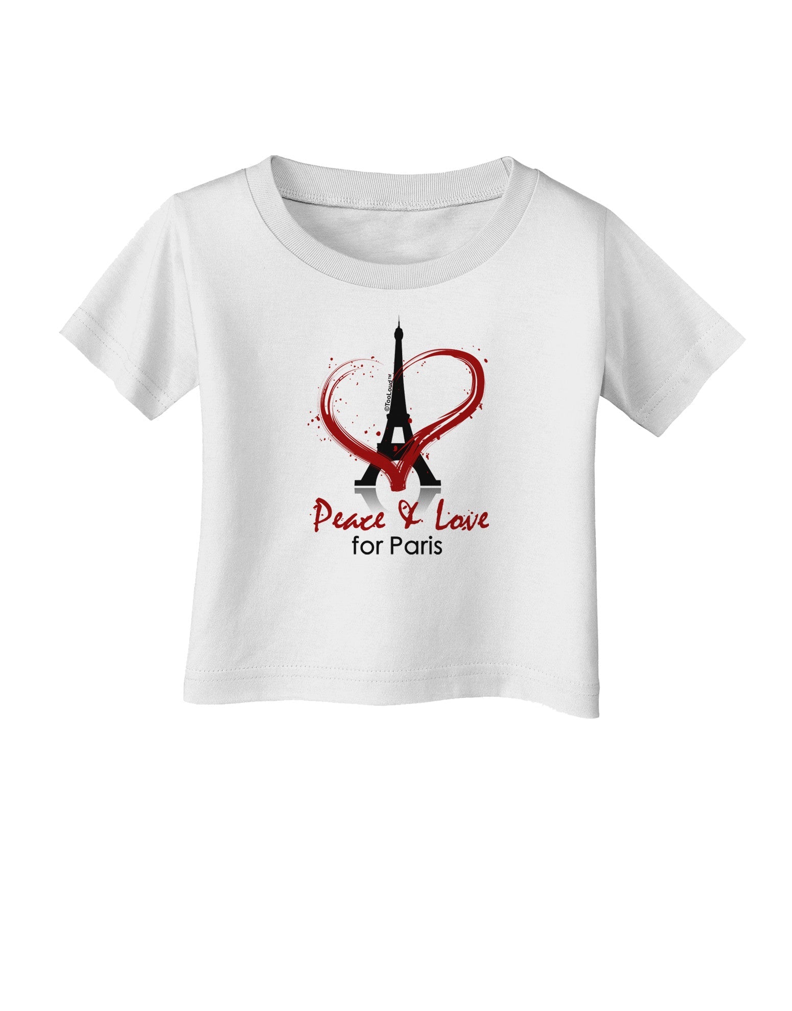 Peace & Love For Paris Infant T-Shirt-Infant T-Shirt-TooLoud-White-06-Months-Davson Sales