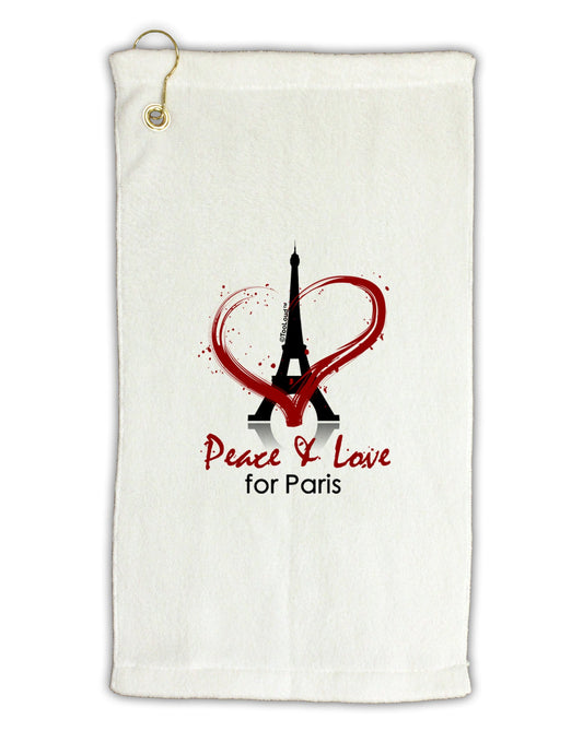 Peace & Love For Paris Micro Terry Gromet Golf Towel 16 x 25 inch-Golf Towel-TooLoud-White-Davson Sales