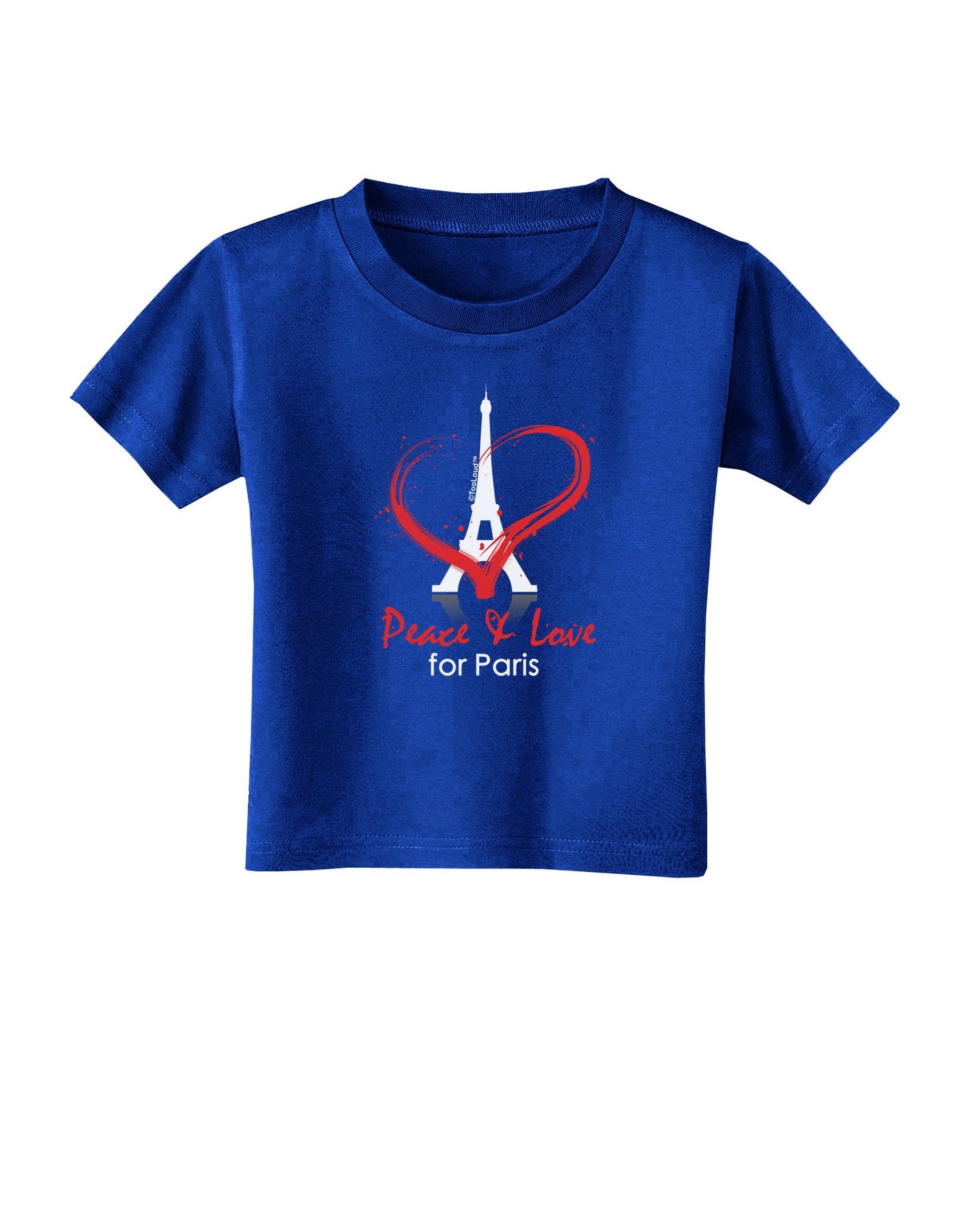 Peace & Love For Paris Toddler T-Shirt Dark-Toddler T-Shirt-TooLoud-Royal-Blue-2T-Davson Sales