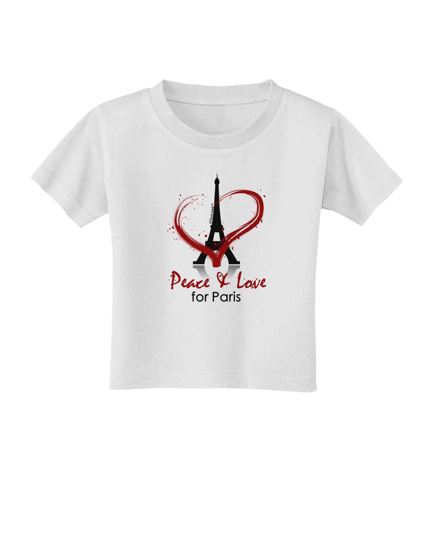 Peace & Love For Paris Toddler T-Shirt-Toddler T-Shirt-TooLoud-White-2T-Davson Sales
