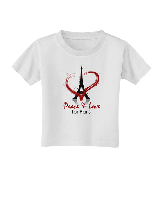 Peace & Love For Paris Toddler T-Shirt-Toddler T-Shirt-TooLoud-White-2T-Davson Sales