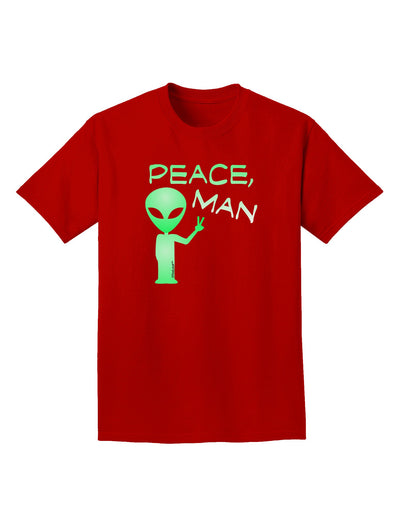 Peace Man Alien Adult Dark T-Shirt-Mens T-Shirt-TooLoud-Red-Small-Davson Sales
