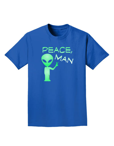 Peace Man Alien Adult Dark T-Shirt-Mens T-Shirt-TooLoud-Royal-Blue-Small-Davson Sales