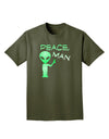 Peace Man Alien Adult Dark T-Shirt-Mens T-Shirt-TooLoud-Military-Green-Small-Davson Sales