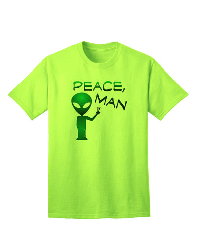 Peace Man Alien Adult T-Shirt-unisex t-shirt-TooLoud-Neon-Green-Small-Davson Sales