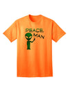 Peace Man Alien Adult T-Shirt-unisex t-shirt-TooLoud-Neon-Orange-Small-Davson Sales