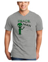 Peace Man Alien Adult V-Neck T-shirt-Mens V-Neck T-Shirt-TooLoud-HeatherGray-Small-Davson Sales