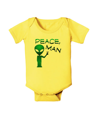 Peace Man Alien Baby Romper Bodysuit-Baby Romper-TooLoud-Yellow-06-Months-Davson Sales