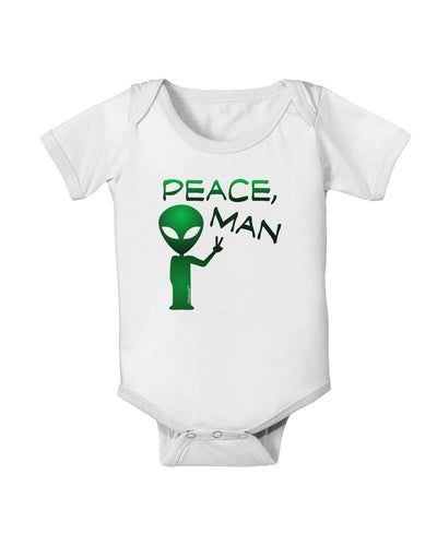 Peace Man Alien Baby Romper Bodysuit-Baby Romper-TooLoud-White-06-Months-Davson Sales