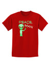 Peace Man Alien Childrens Dark T-Shirt-Childrens T-Shirt-TooLoud-Red-X-Small-Davson Sales